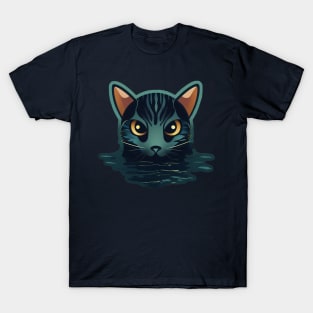 Loch Ness Kitten Kryptid Kitty, Nessie Cat from the Loch T-Shirt